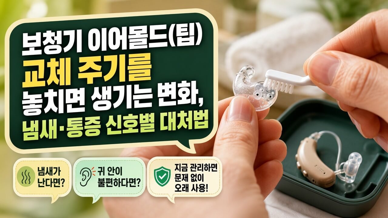 보청기 이어몰드(팁) 교체 주기를 놓치면 생기는 변화, 냄새·통증 신호별 대처법