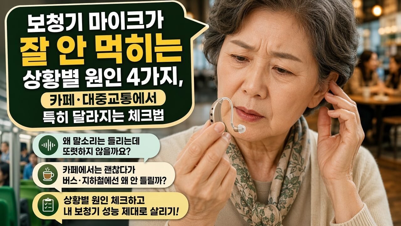 보청기 마이크가 잘 안 먹히는 상황별 원인 4가지, 카페·대중교통에서 특히 달라지는 체크법