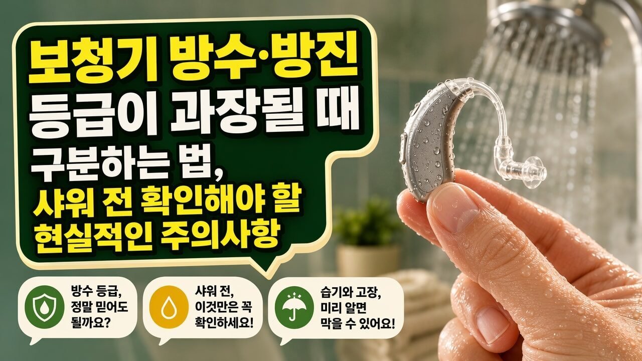 보청기 방수·방진 등급이 과장될 때 구분하는 법, 샤워 전 확인해야 할 현실적인 주의사항