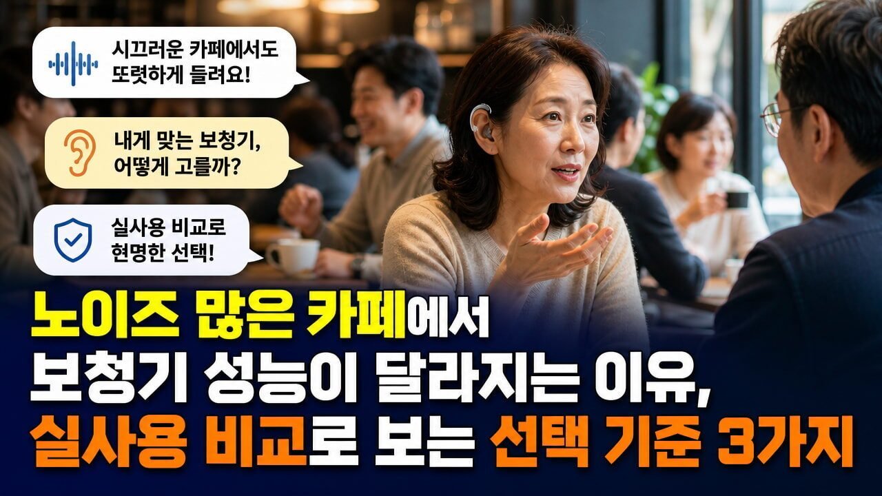 노이즈 많은 카페에서 보청기 성능이 달라지는 이유, 실사용 비교로 보는 선택 기준 3가지