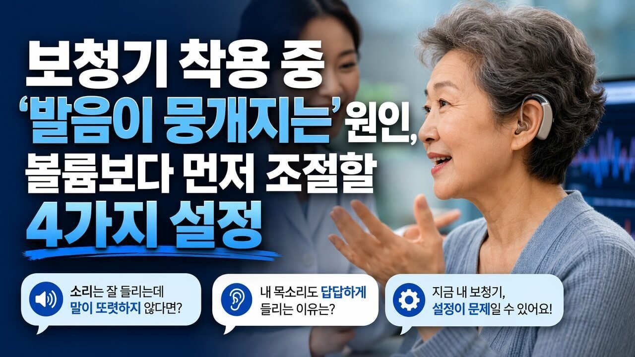 보청기 착용 중 ‘발음이 뭉개지는’ 원인, 볼륨보다 먼저 조절할 4가지 설정