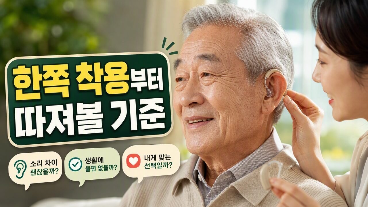 보청기 양쪽 착용이 부담스러울 때, 한쪽 사용과 비교해 먼저 따져볼 상황별 차이
