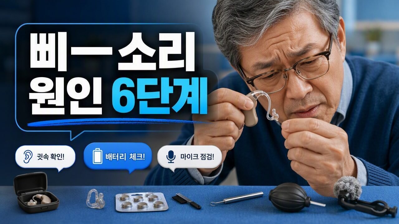 보청기에서 삐— 소리가 반복될 때 원인 찾는 순서, 배터리·마찰·마이크 설정까지 체크 6단계