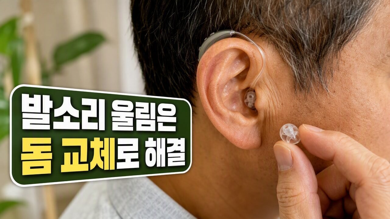 보청기 착용 후 계단 오르내릴 때 쿵쿵거리는 소리 줄이는 오픈형 돔 교체법