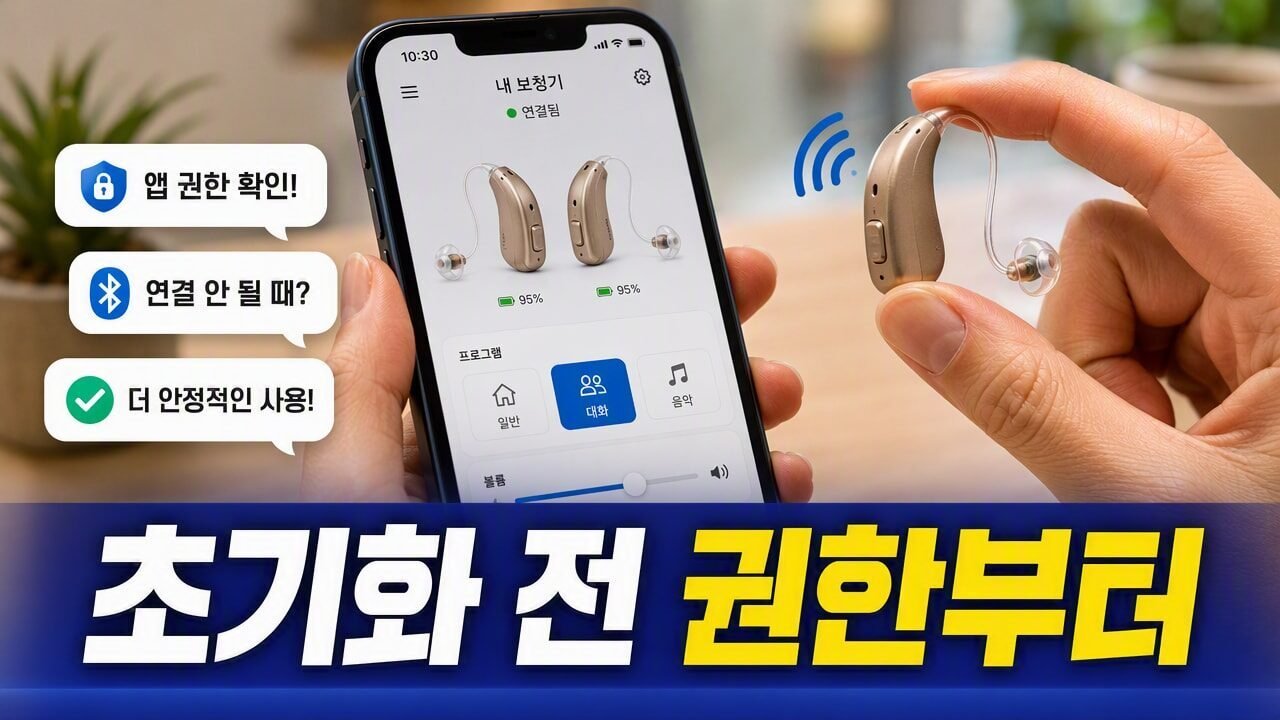 보청기 앱 연결이 자꾸 끊길 때, 블루투스 초기화 전에 확인할 설정