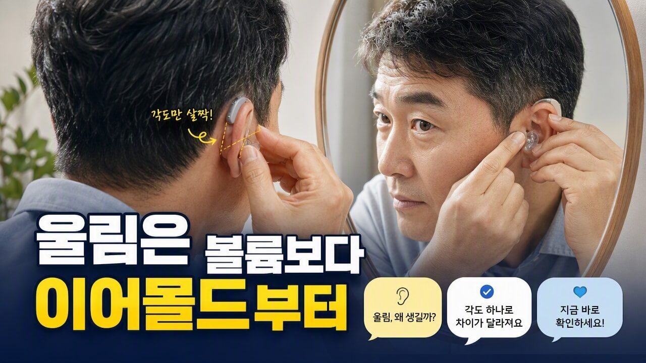 보청기 소리 울림이 사라지지 않을 때, 볼륨 조절 전에 점검할 이어몰드 깊이·각도 기준