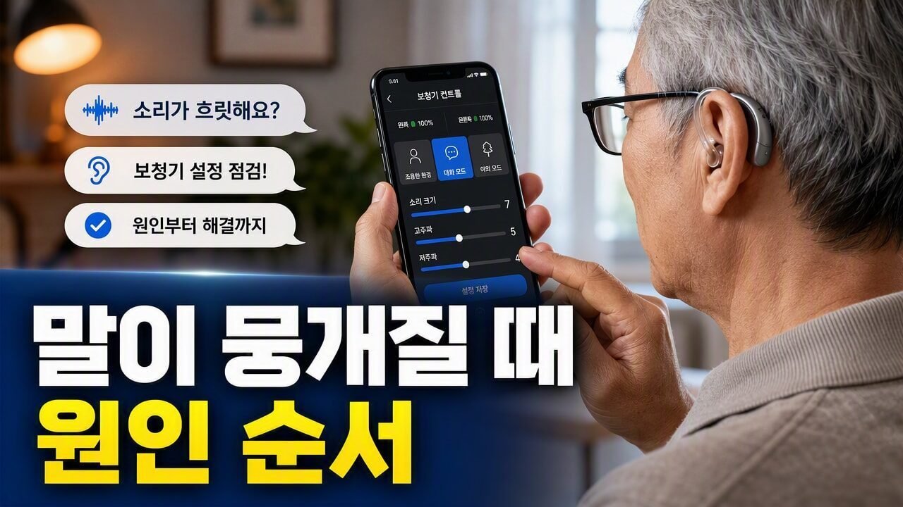 보청기 착용 후 말이 또렷하지 않을 때, 이어몰드 각도보다 먼저 점검할 소리 설정