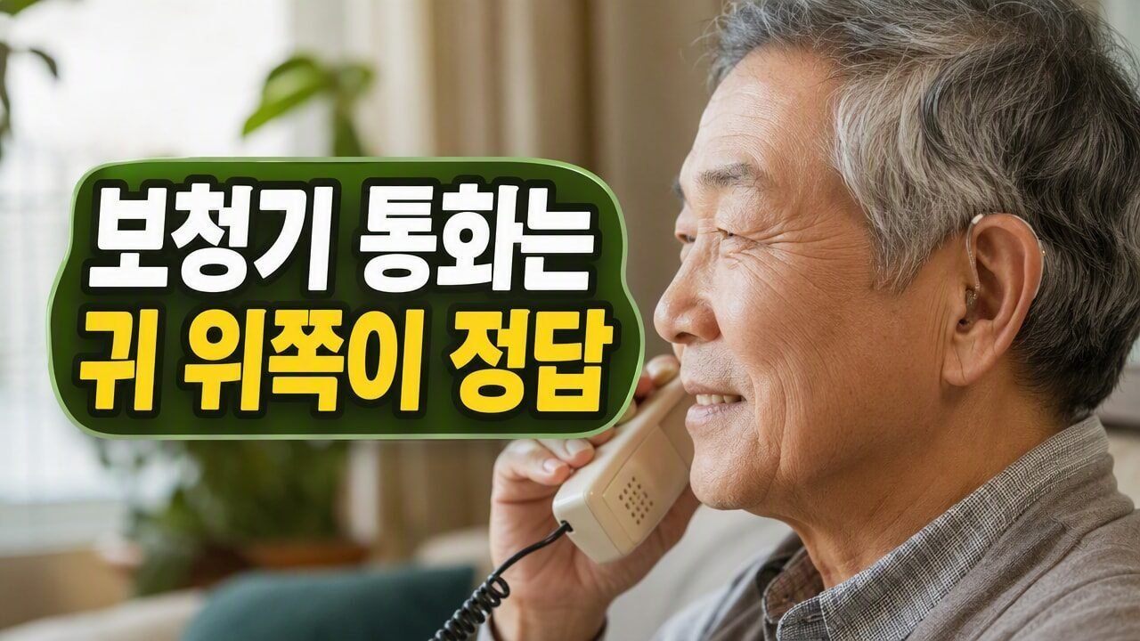 보청기 착용 후 일반 유선전화 통화할 때 스피커 위치 맞추는 요령